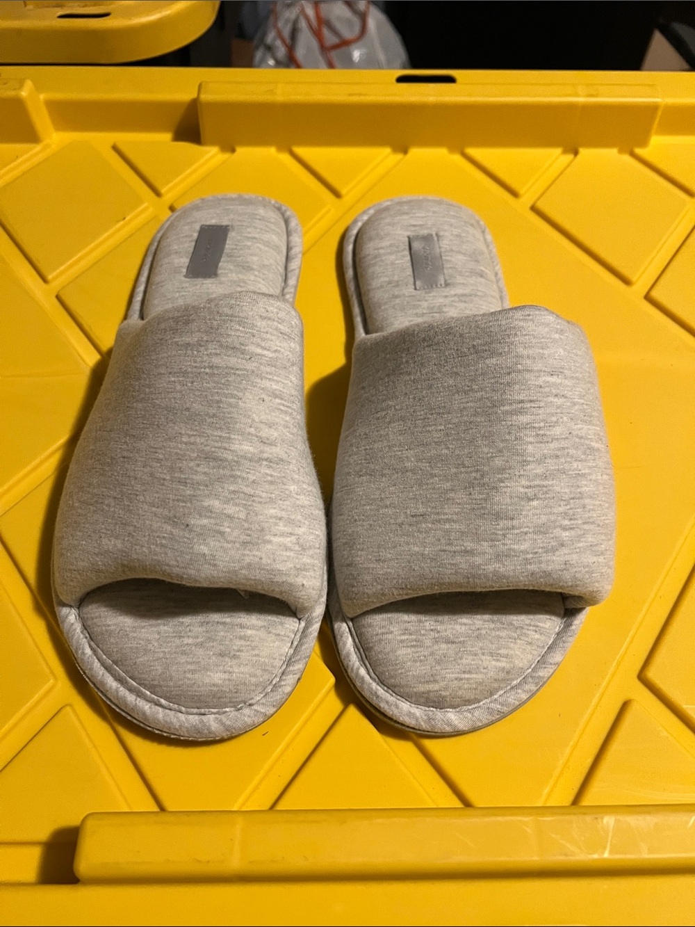 SKIMS Mens Cotton Slipper- light heather grey with Matching Bag XL (11–12)